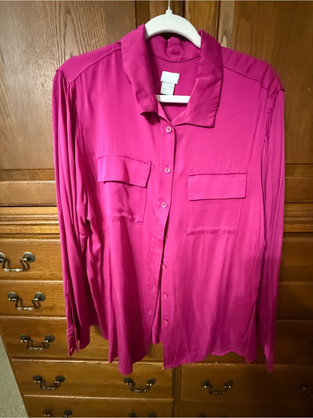 Chico's Vibrant Magenta Button-Up Top